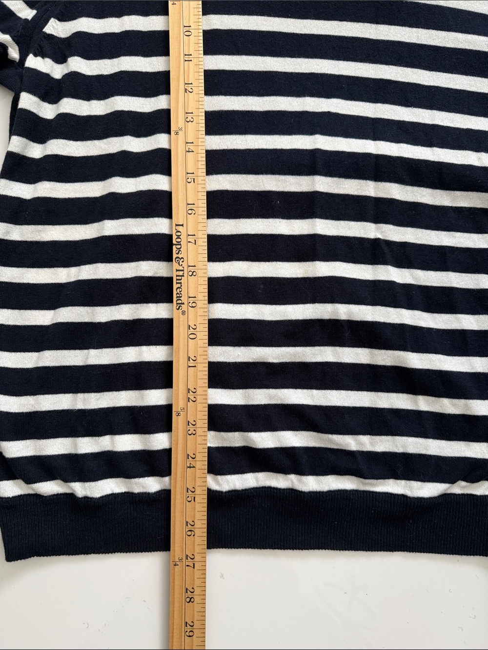 Rag & Bone Women’s Crewneck Sweater in Dark Blue and White Stripes - Picture 8 of 8